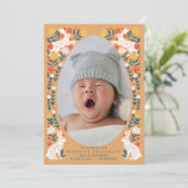 フォークイースターエッグベビー写真誕生の発表カード 招待状 (スタンド正面)