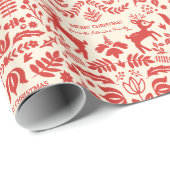 フォークカスタムアートホリデーギフトラップ ラッピングペーパー (ロールコーナー)