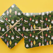 フォークカラフルアートクリスマスツリーオーナメントキッズ ラッピングペーパー