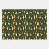 フォークカラフルアートクリスマスホリデイ ラッピングペーパーシート (正面)