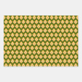 フォークカラフルアートクリスマスホリデイ ラッピングペーパーシート (正面3)