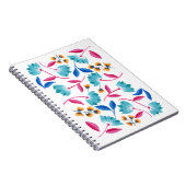 フォークカラフルアートフローラルパターン ノートブック (右側)
