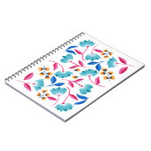 フォークカラフルアートフローラルパターン ノートブック (左側)