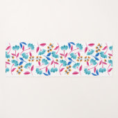 フォークカラフルアートフローラルパターン ヨガマット (正面(横))