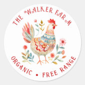 フォークカラフルファーム生卵 ラウンドシール (正面)