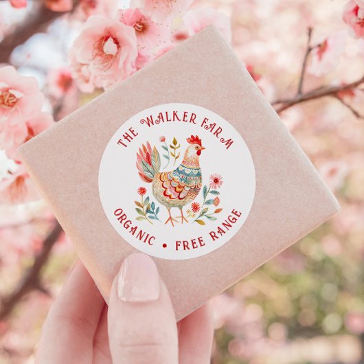 フォークカラフルファーム生卵 ラウンドシール