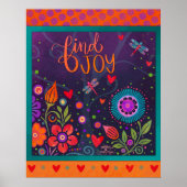 フォークカラフルフローラジョイ引用文ドラゴンフライおもしろい ポスター (正面)