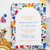 フォークカラフルフローラフェスタブライダルシャワー 招待状