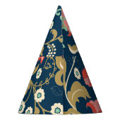 フォークカラフルフローラ：シームレスに手書き パーティーハット (裏面)