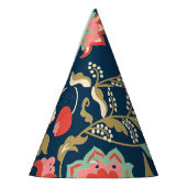 フォークカラフルフローラ：シームレスに手書き パーティーハット (左)