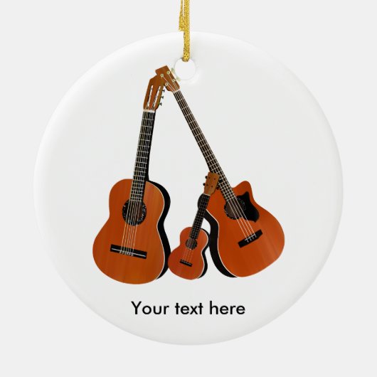 フォークギターアコースティックベースとウクレレ セラミックオーナメント (裏面)