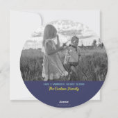 フォーククリスマス応援ネイビーフォトホリデーカード シーズンカード (裏面)