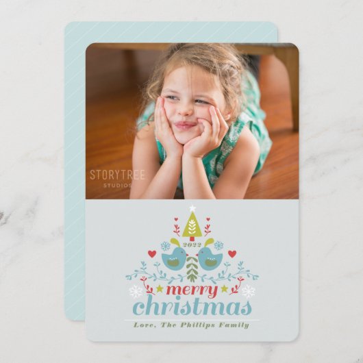 フォーククリスマス応援フォトホリデーカード シーズンカード (正面/裏面)