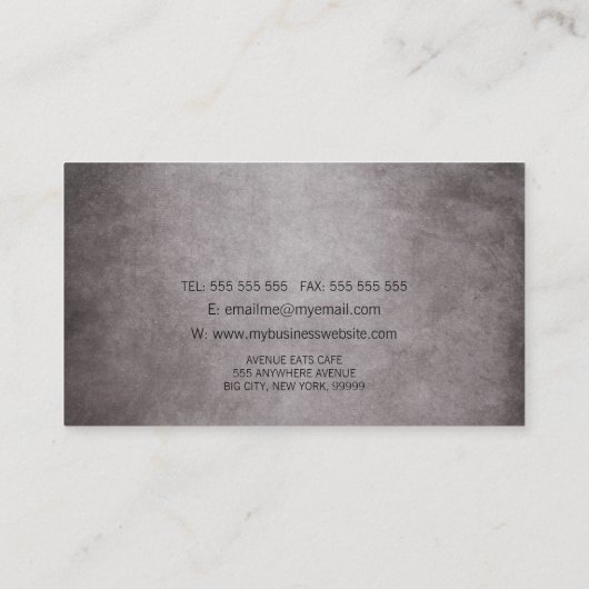 フォークグランジナイフスプーンレストランカフェケータリングB 名刺 (裏面)