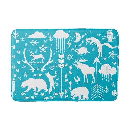 フォークシーフォレストアドベンチャーベアーキツネディアボーイズルーム バスマット (正面)