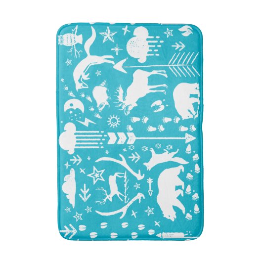 フォークシーフォレストアドベンチャーベアーキツネディアボーイズルーム バスマット (正面縦)