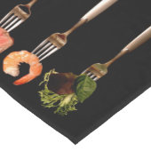 フォークスのフードブラックテーブルランナー ショートテーブルランナー (コーナー)