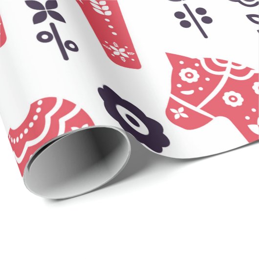 フォークスウェーデン馬フローラの継ぎ目のない模様。  ラッピングペーパー (ロールコーナー)