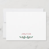 フォークスタイルのヒイラギモノグラム 結婚クリスマス 4枚の写真 シーズンカード (裏面)