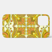 フォークスタイルフローラデザイン(黄) Case-Mate iPhoneケース (裏面 (横))