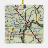 フォークストンジョージアヴィンテージの地図 セラミックオーナメント (正面)