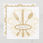 フォークスプーンナイフリハーサルディナー招待状 招待状 (正面/裏面)