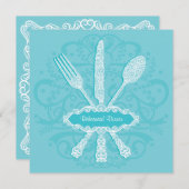 フォークスプーンナイフリハーサルディナー招待状 招待状 (正面/裏面)