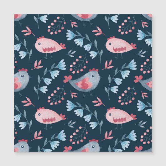 フォークチキン：水色シームレスパターン。 (正面)