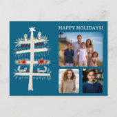 フォークツリーオブライフクリスマスホリデーカスタム3 Photo ポストカード (正面)