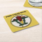 フォークテールデビルP-38稲妻! スクエアペーパーコースター (アングル)