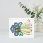 フォークドレ伝統的スポーランド衣装水彩 ポストカード (スタンド正面)