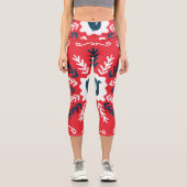 フォークドールアートクリスマスタイル カプリレギンス (正面)