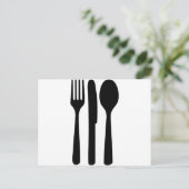 フォークナイフスプーンのアイコン ポストカード (スタンド正面)
