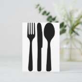 フォークナイフスプーンアイコン ポストカード (スタンド正面)