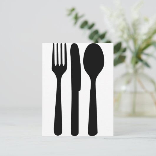 フォークナイフスプーンアイコン ポストカード (スタンド正面)