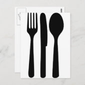フォークナイフスプーンアイコン ポストカード (正面/裏面)