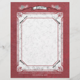 フォークナイフパインクリスマスホリデーメニューのレターヘッド