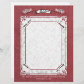 フォークナイフパインクリスマスホリデーメニューのレターヘッド (正面/裏面)