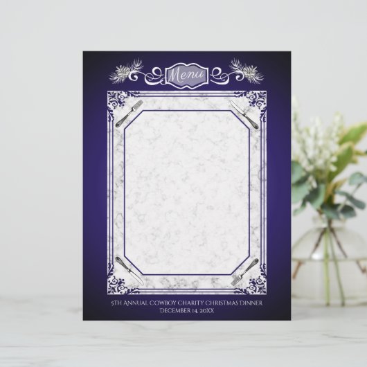 フォークナイフパインクリスマスホリデーメニューのレターヘッド (スタンド正面)