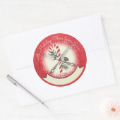 フォークナイフパーソナライズされたクリスマスホームメイド ラウンドシール (封筒)