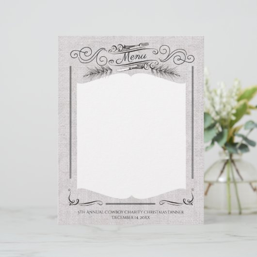 フォークナイフファンシークリスマスの休日メニューのレターヘッド (スタンド正面)