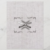 フォークナイフファンシークリスマスの休日メニューのレターヘッド (裏面)