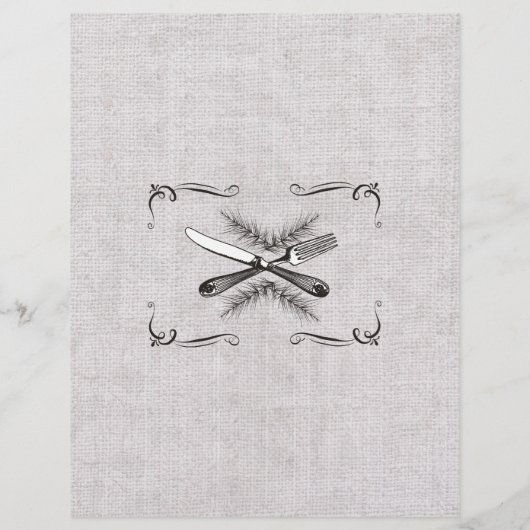 フォークナイフファンシークリスマスの休日メニューのレターヘッド (裏面)