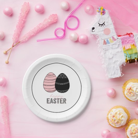 フォークハッピーイースターエッグ紙プレート ペーパープレート (パーティー)