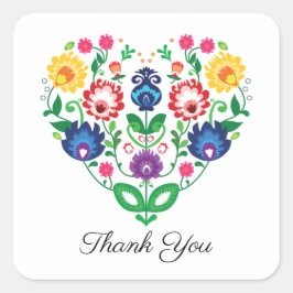 フォークハートカスタム文字 スクエアシール