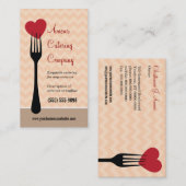 フォークハートレストラン/ケータリング名刺 名刺 (正面/裏面)