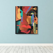 フォークバンド引き伸ばしキャンバス印刷 キャンバスプリント (インサイチュ (ウッドフロア))