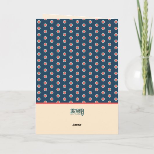 フォークバンニーズネイビーフローラハッピーイースターカスタムカード カード (裏面)