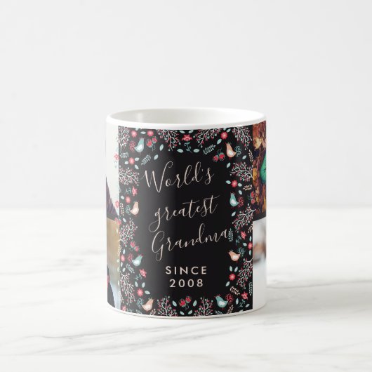 フォークバーズワールド最大のおばあちゃんフォトコラージュ コーヒーマグカップ (中央)