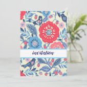 フォークバード＆ストロベリーデザイン 招待状 (スタンド正面)